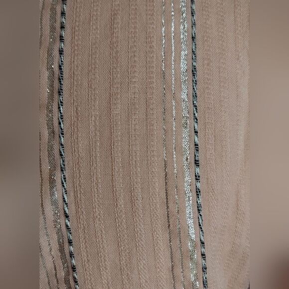 Ivy Jane Embroidered Bohemian Blouse Metallic Silver Size S - Picture 7 of 11